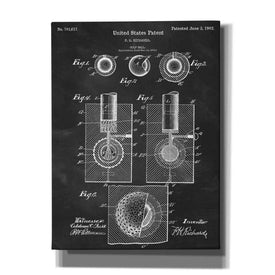 'Golf Ball Blueprint Patent Chalkboard' Canvas Wall Art,Size A Portrait