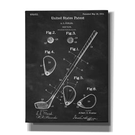 'Golf Club Blueprint Patent Chalkboard' Canvas Wall Art,Size A Portrait