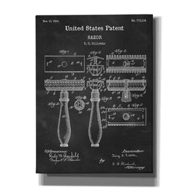 'Razor Blueprint Patent Chalkboard' Canvas Wall Art,Size A Portrait