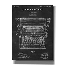 'Typewriter Blueprint Patent Chalkboard' Canvas Wall Art,Size A Portrait