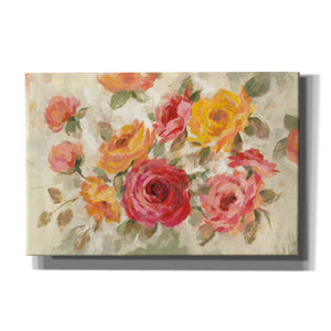 "Brushy Roses" by Silvia Vassileva, Canvas Wall Art,Size A Landscape