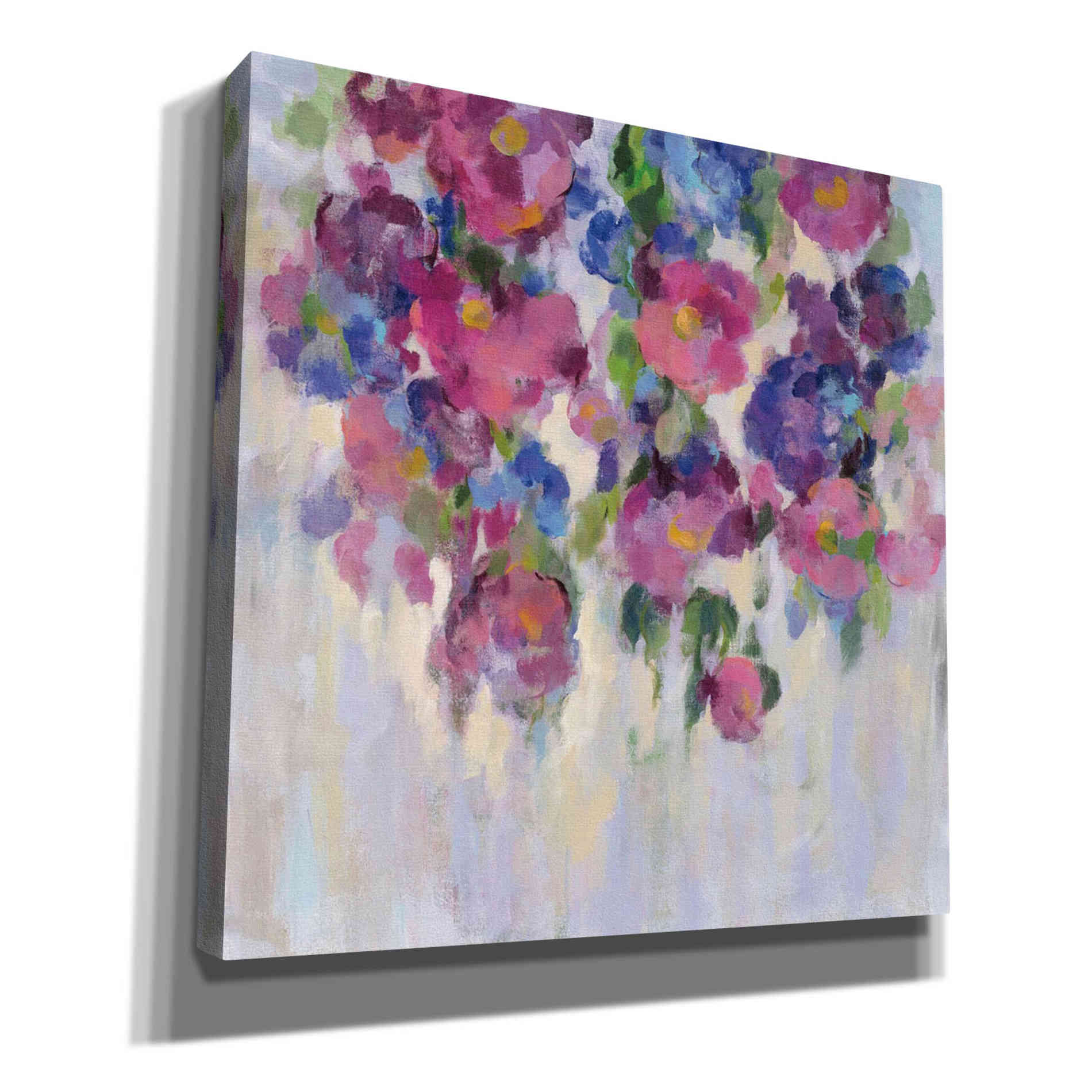 'Pink and Blue I' by Silvia Vassileva, Canvas Wall Art,Size 1 Square