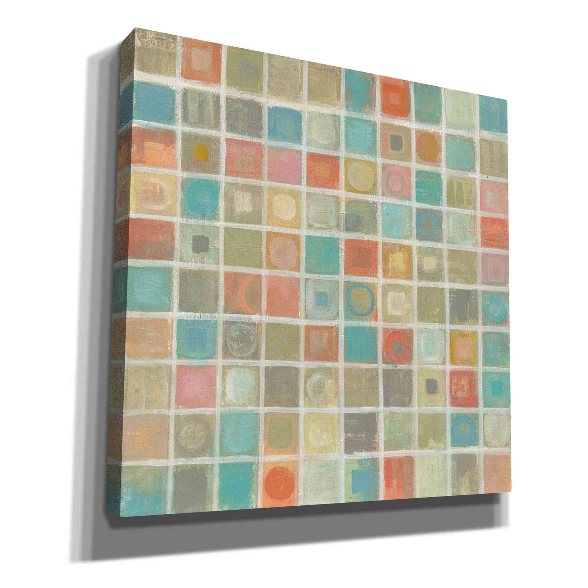 'Sea Glass Mosaic' by Silvia Vassileva, Canvas Wall Art,Size 1 Square