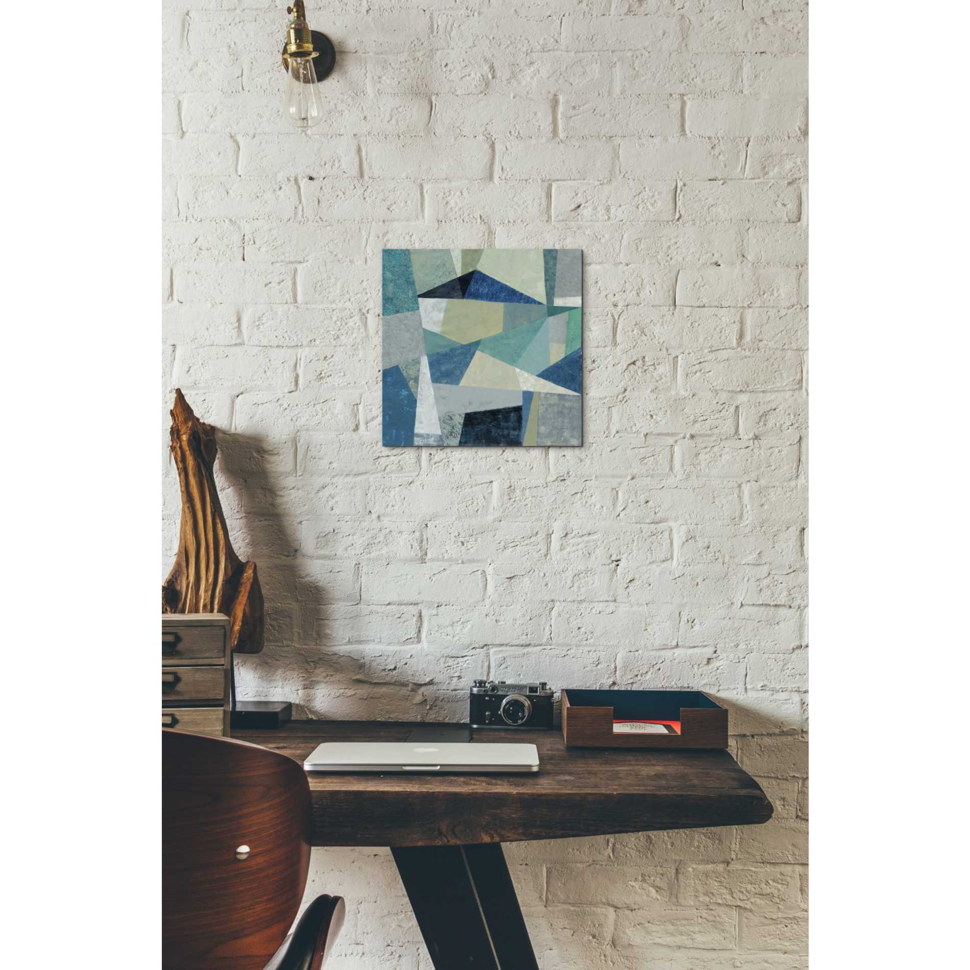 'Indigo Geo Metric' by Silvia Vassileva, Canvas Wall Art,12 x 12