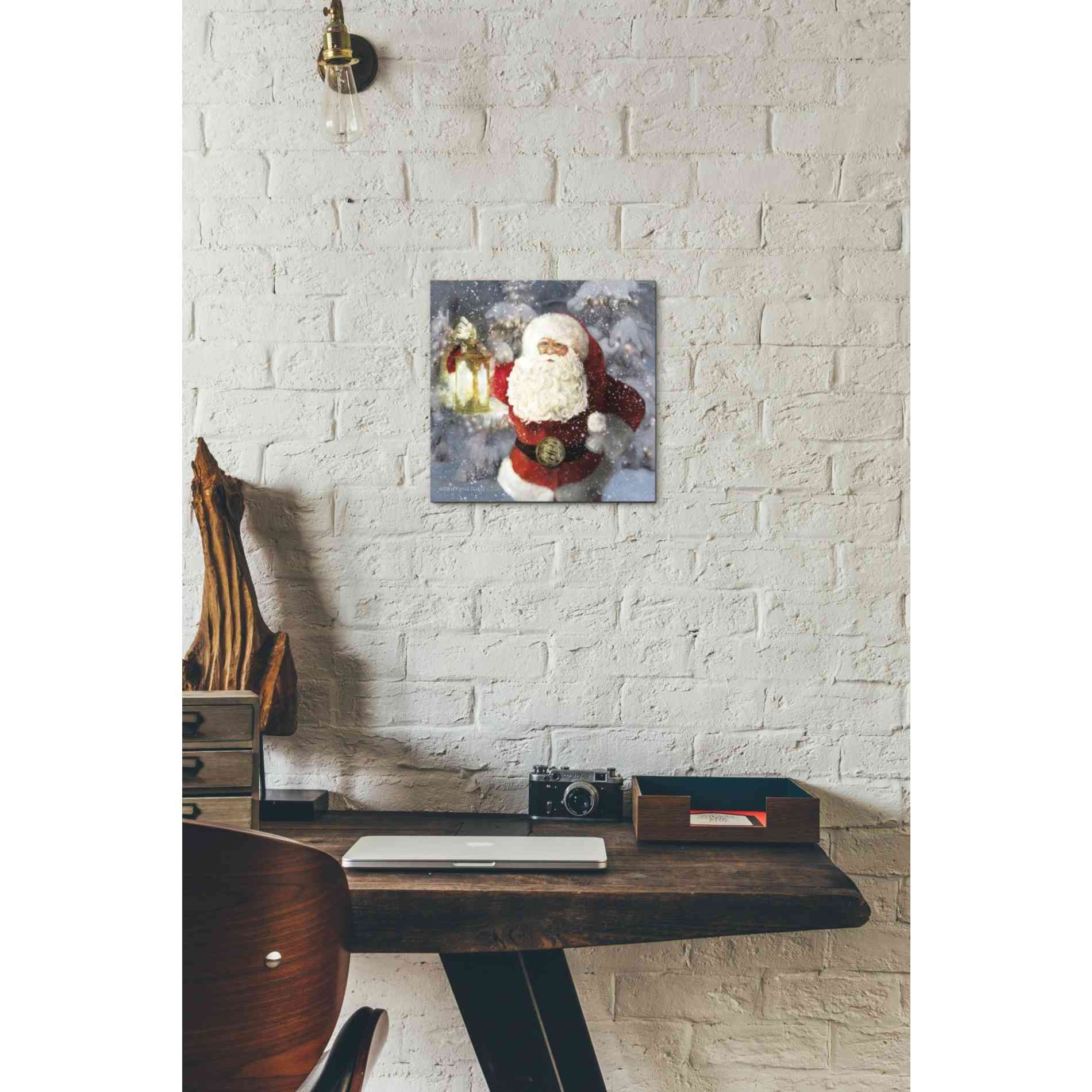 'Light the Way Santa' by Bluebird Barn, Canvas Wall Art,12 x 12