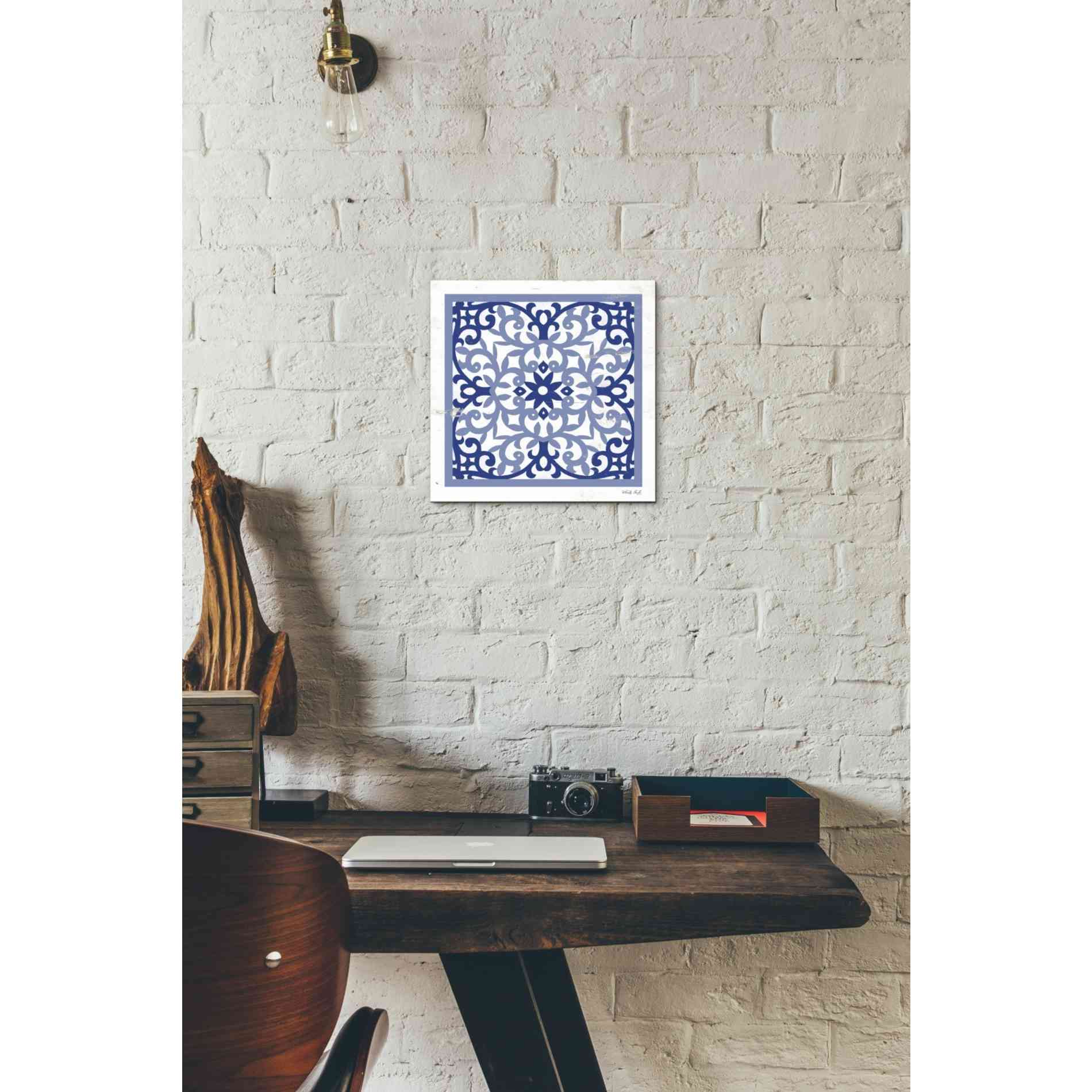 'Blue Tile V' by Cindy Jacobs, Canvas Wall Art,12 x 12
