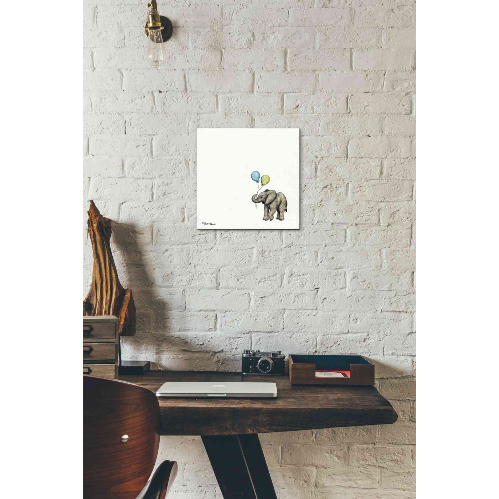 'Nursery Elephant' by Britt Hallowell, Canvas Wall Art,12 x 12