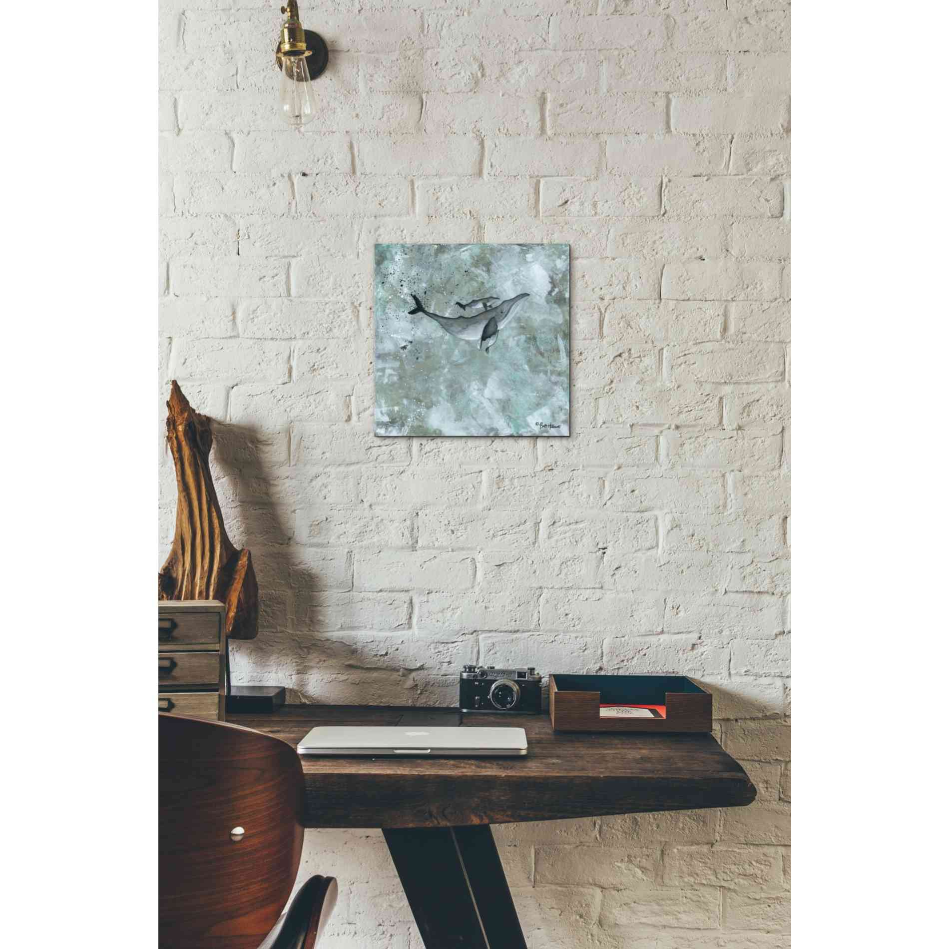 'Simplicity Humpback' by Britt Hallowell, Canvas Wall Art,12 x 12