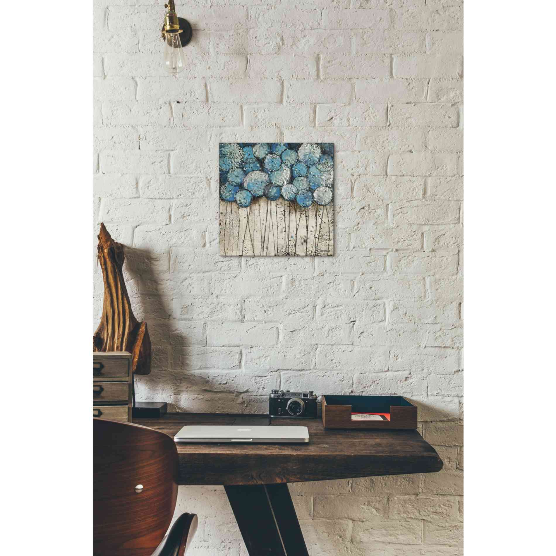 'Bubble Trees in Blue' by Britt Hallowell, Canvas Wall Art,12 x 12