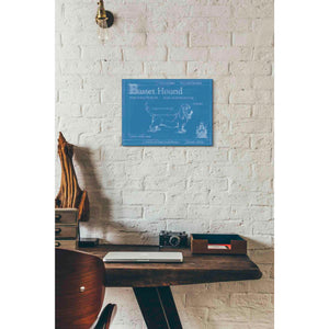 'Blueprint Basset Hound' by Ethan Harper Canvas Wall Art,16 x 12