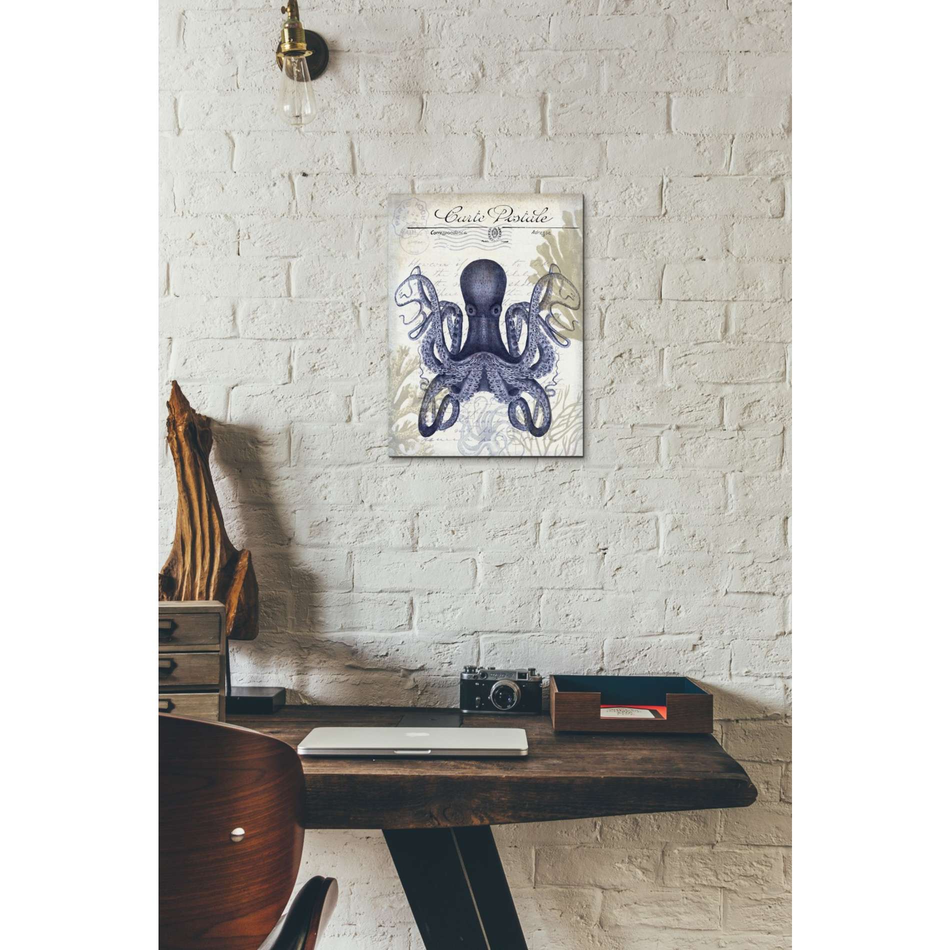 'Seaside Postcard Cream c,' by Fab Funky, Giclee Canvas Wall Art