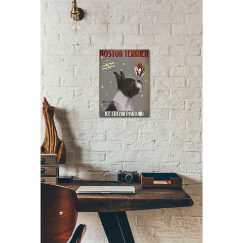 Image of 'Boston Terrier Ice Cream,' by Fab Funky, Giclee Canvas Wall Art