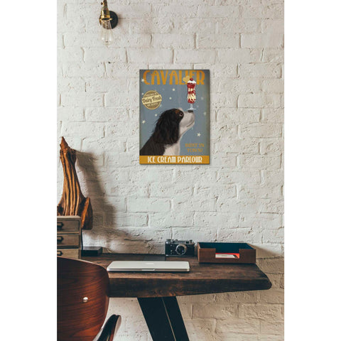 Image of 'Cavalier King Charles, Black White, Ice Cream,' by Fab Funky, Giclee Canvas Wall Art
