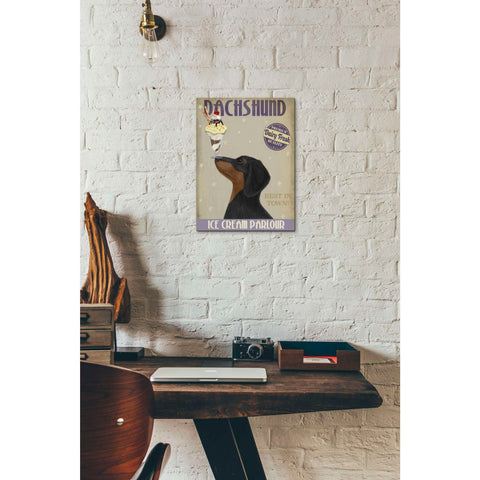 Image of 'Dachshund, Black and Tan, Ice Cream,' by Fab Funky, Giclee Canvas Wall Art