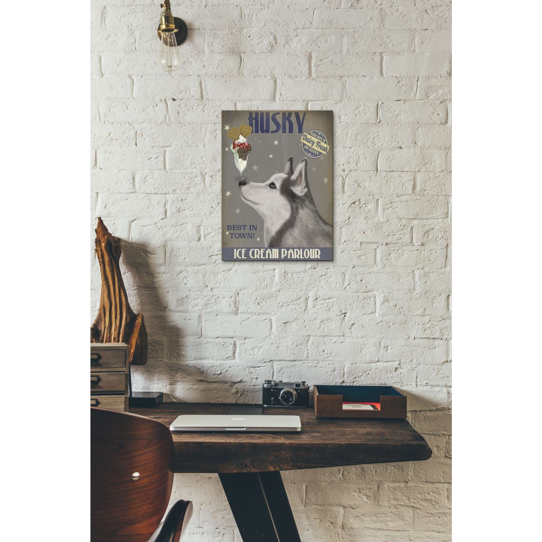 'Husky Ice Cream,' by Fab Funky, Giclee Canvas Wall Art