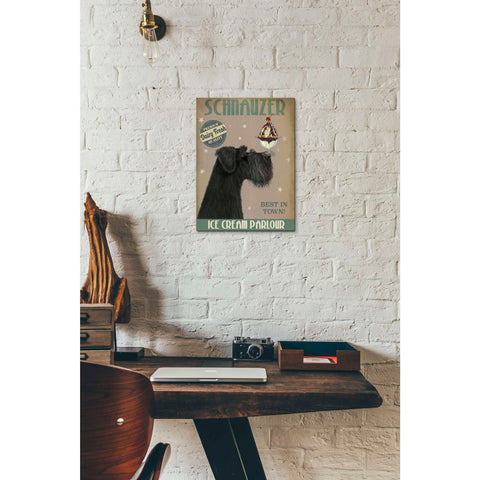 Image of 'Schnauzer, Black, Ice Cream,' by Fab Funky, Giclee Canvas Wall Art
