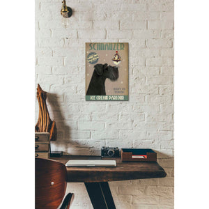 'Schnauzer, Black, Ice Cream,' by Fab Funky, Giclee Canvas Wall Art