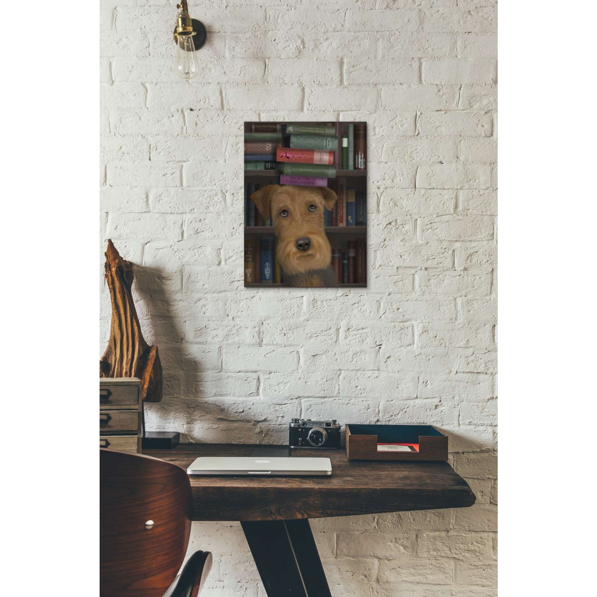 'Airedale and Books,' by Fab Funky, Giclee Canvas Wall Art