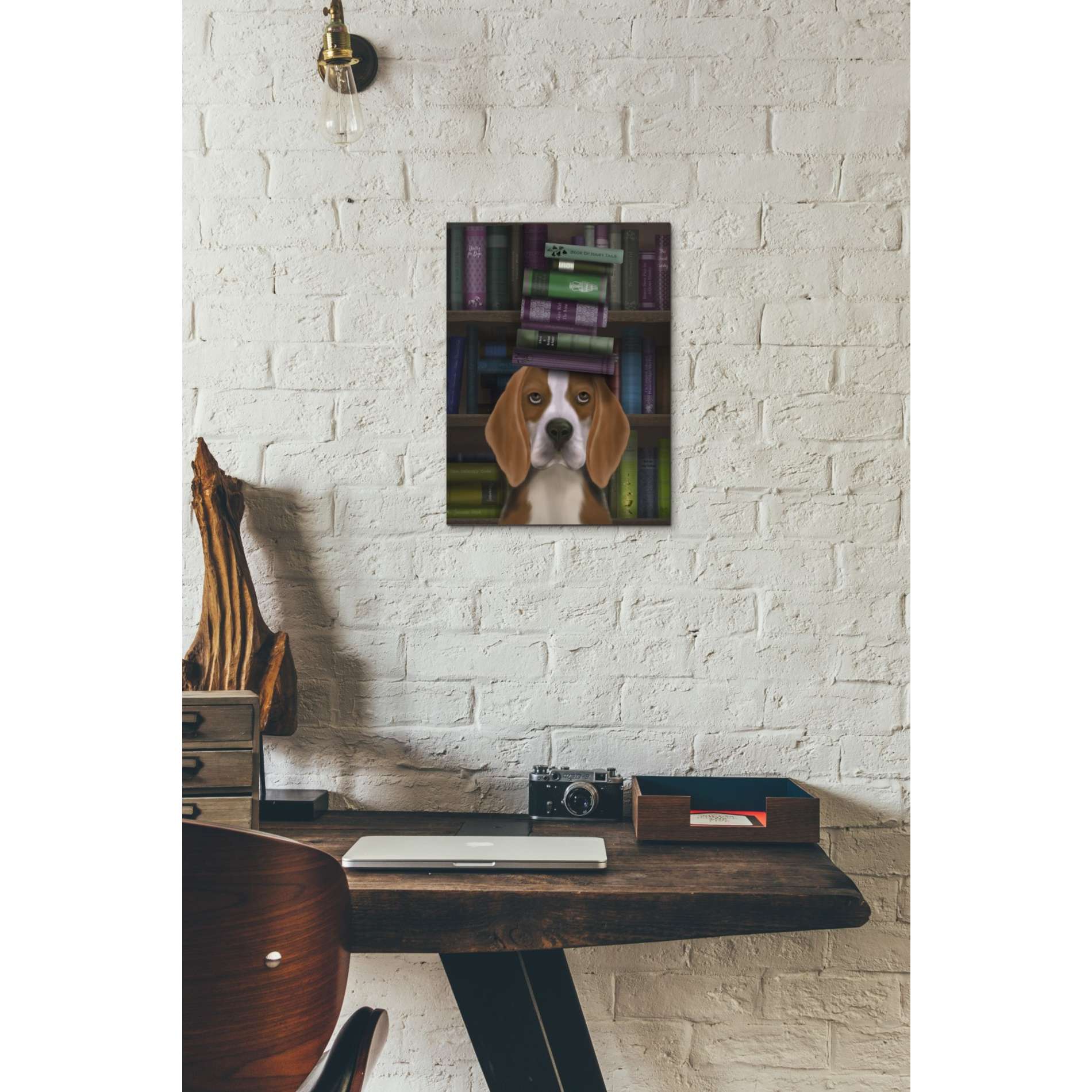'Beagle and Books,' by Fab Funky, Giclee Canvas Wall Art