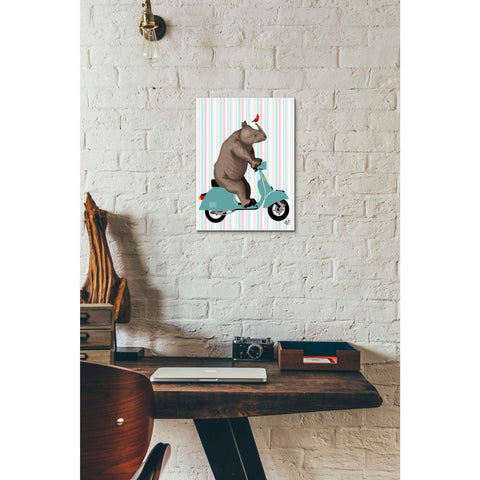Image of 'Rhino on Moped,' by Fab Funky, Giclee Canvas Wall Art