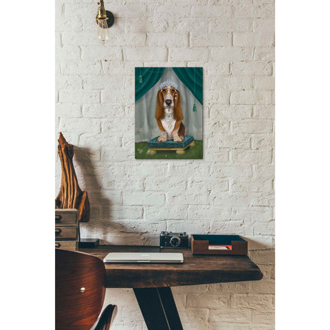 Image of 'Basset Hound and Tiara' by Fab Funky, Giclee Canvas Wall Art