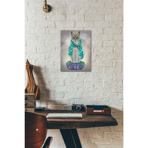 Image of 'Grey Cat With Bells, Full' by Fab Funky, Giclee Canvas Wall Art