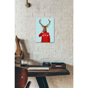 'Deer in Ski Sweater' by Fab Funky, Giclee Canvas Wall Art