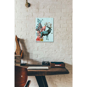 'Turquoise Deer in Mushroom Forest' by Fab Funky, Giclee Canvas Wall Art