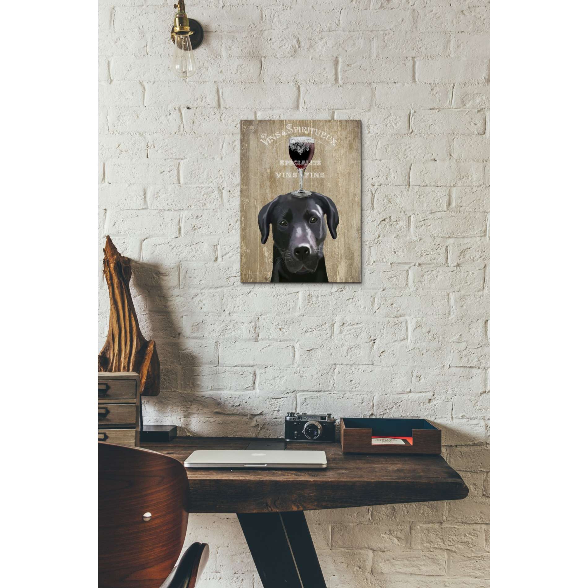 'Dog Au Vin, Black Labrador' by Fab Funky, Giclee Canvas Wall Art