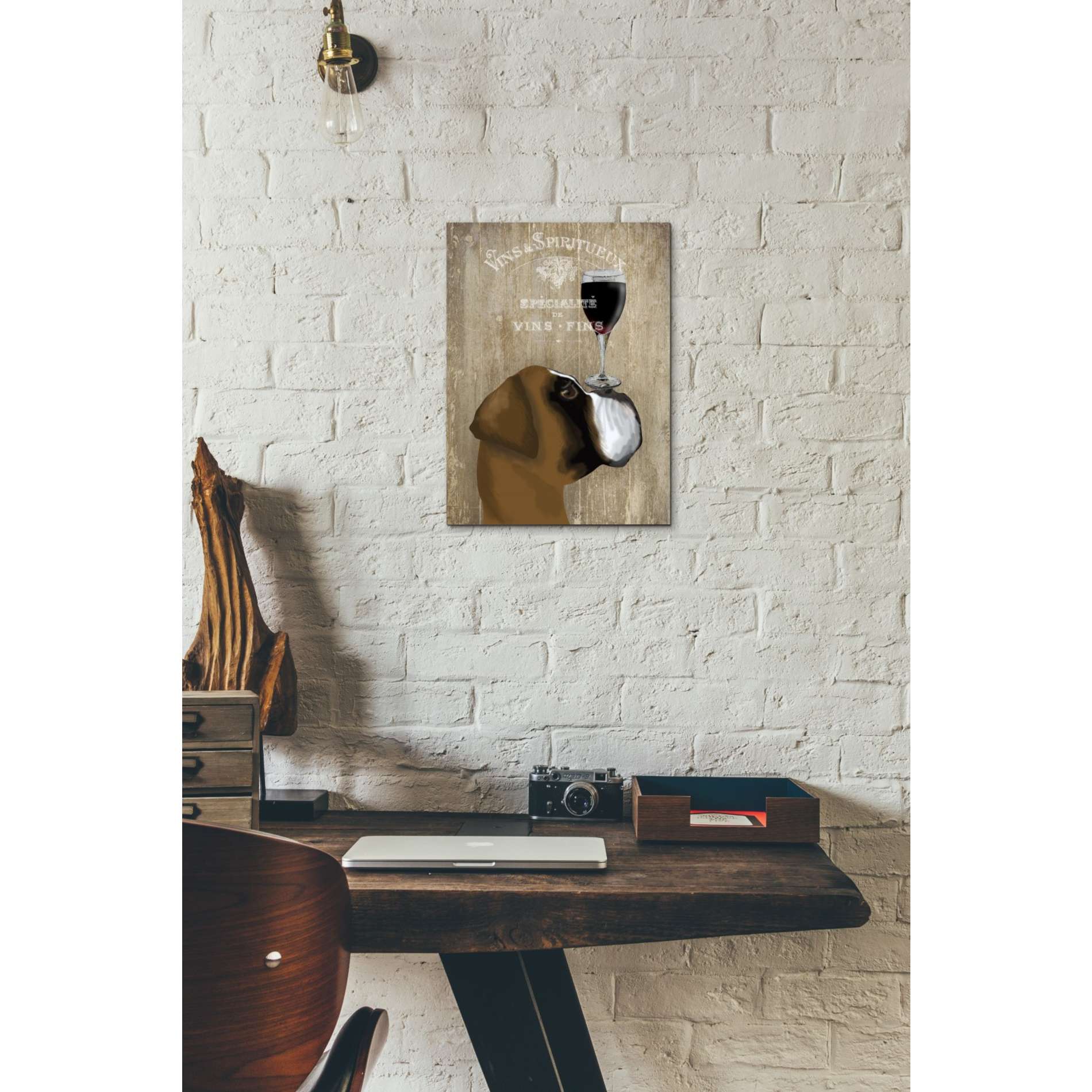 'Dog Au Vin Boxer' by Fab Funky, Giclee Canvas Wall Art