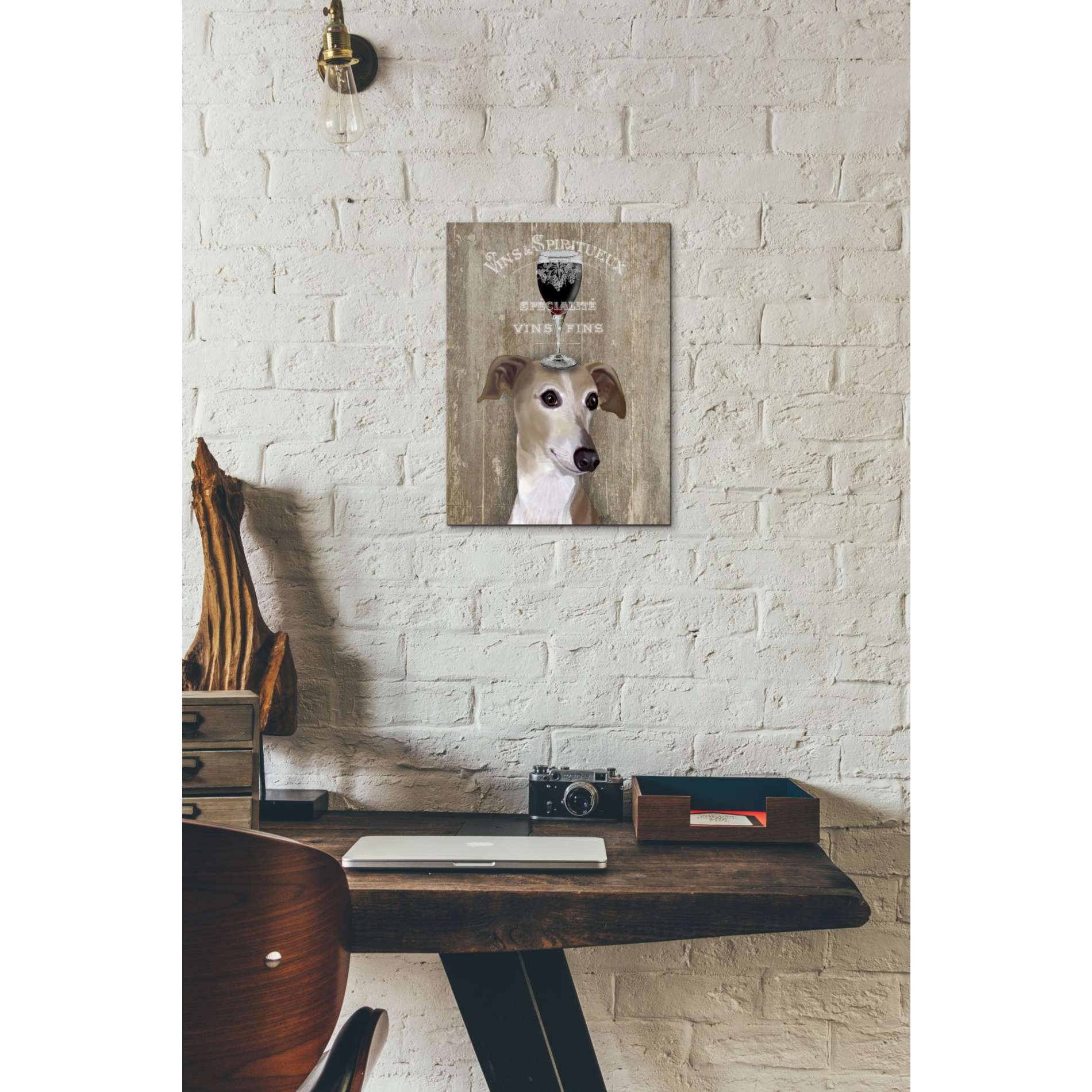 'Dog Au Vin Greyhound' by Fab Funky, Giclee Canvas Wall Art