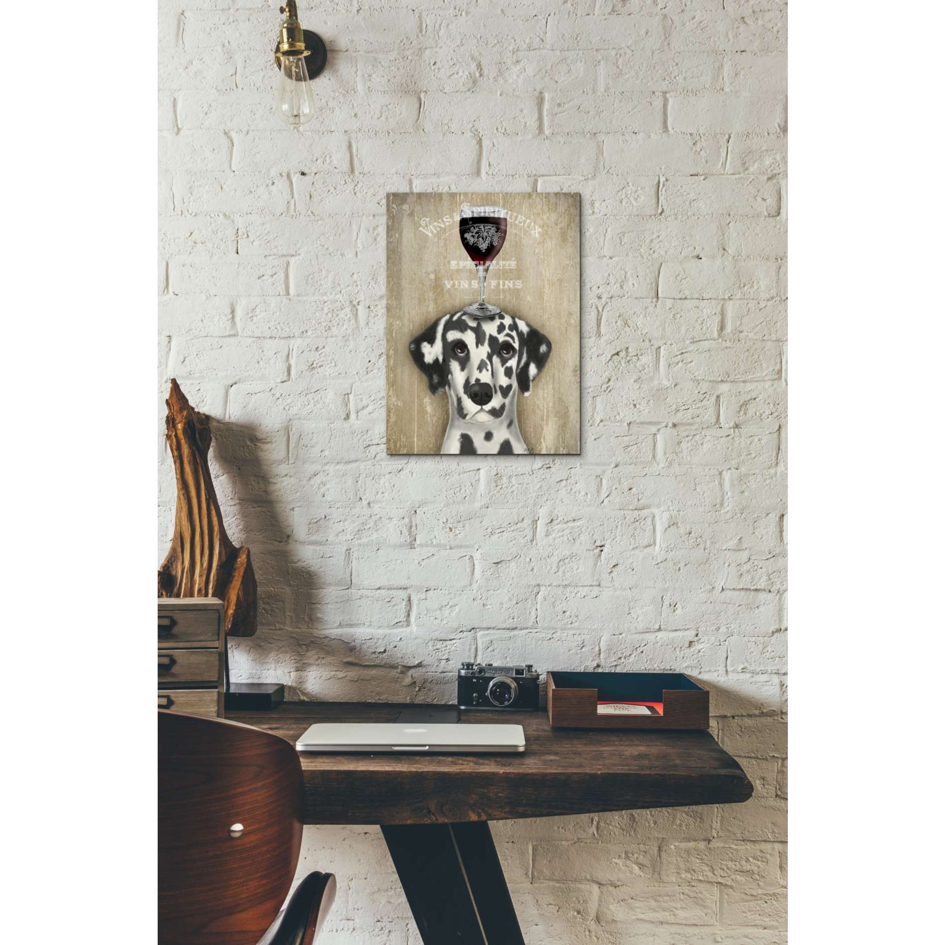 'Dog Au Vin Dalmatian' by Fab Funky, Giclee Canvas Wall Art