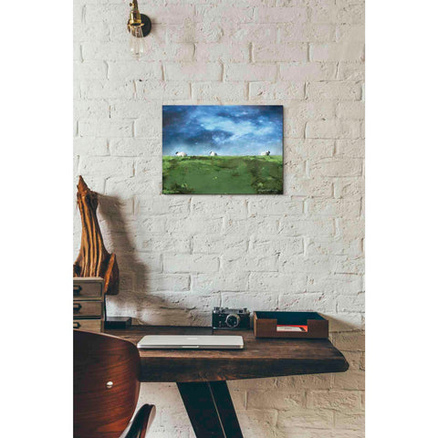 Image of 'Distant Hillside Sheep by Night' by Bluebird Barn, Canvas Wall Art,16 x 12