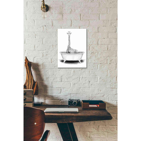 Image of 'Giraffe in Tub' by Rachel Nieman, Canvas Wall Art,12 x 16