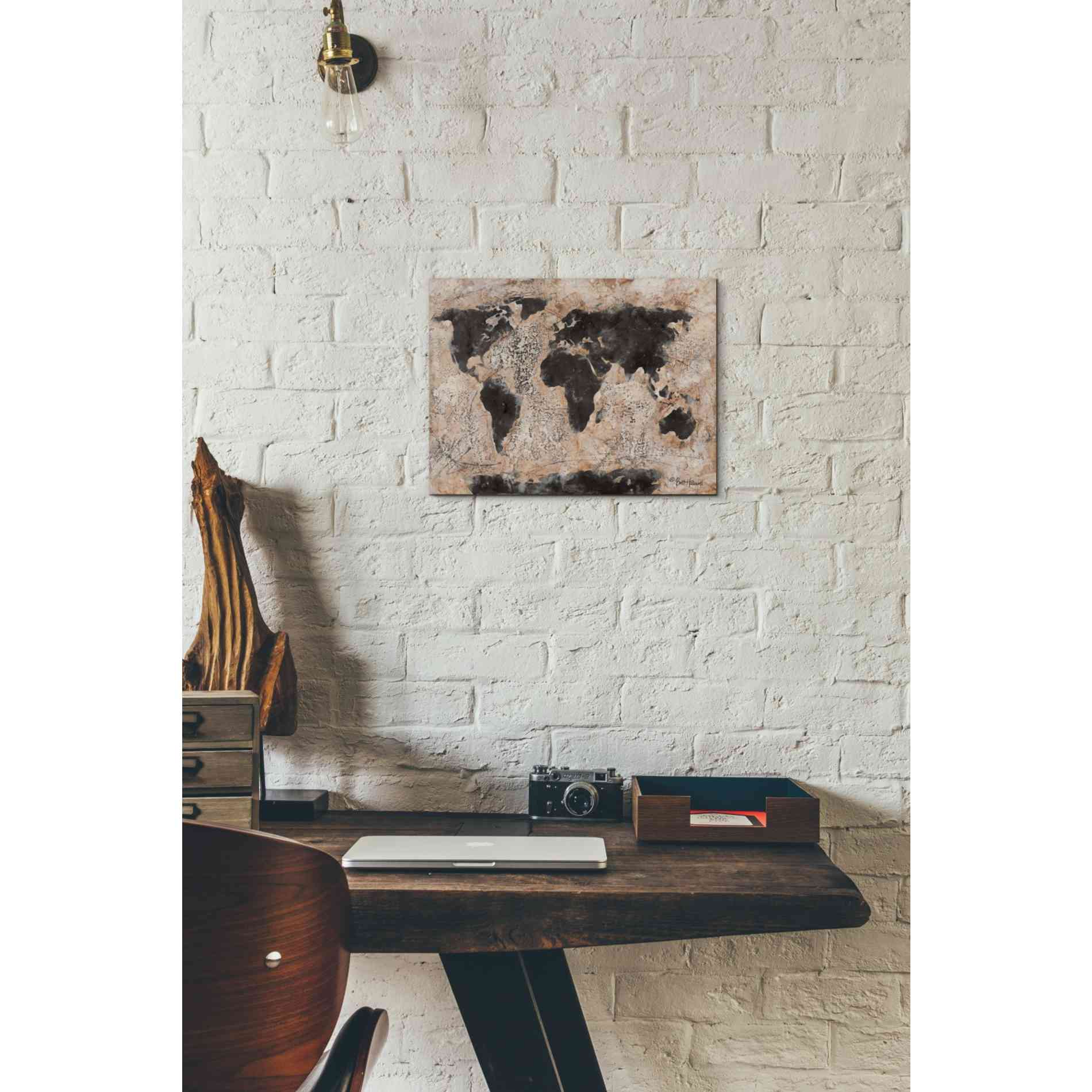 'Old World Map' by Britt Hallowell, Canvas Wall Art,16 x 12