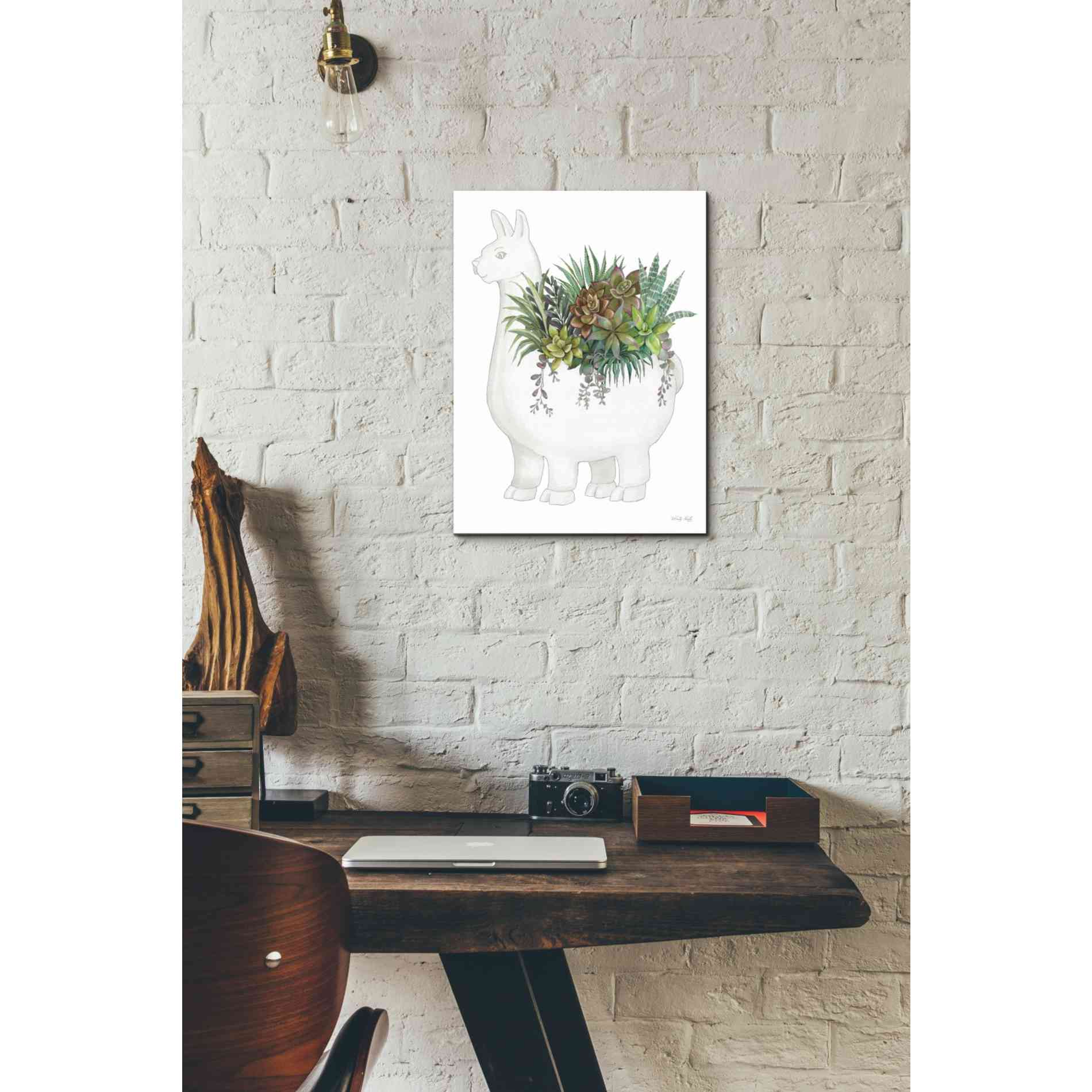 'Proud Llama Pot II' by Cindy Jacobs, Canvas Wall Art,12 x 16