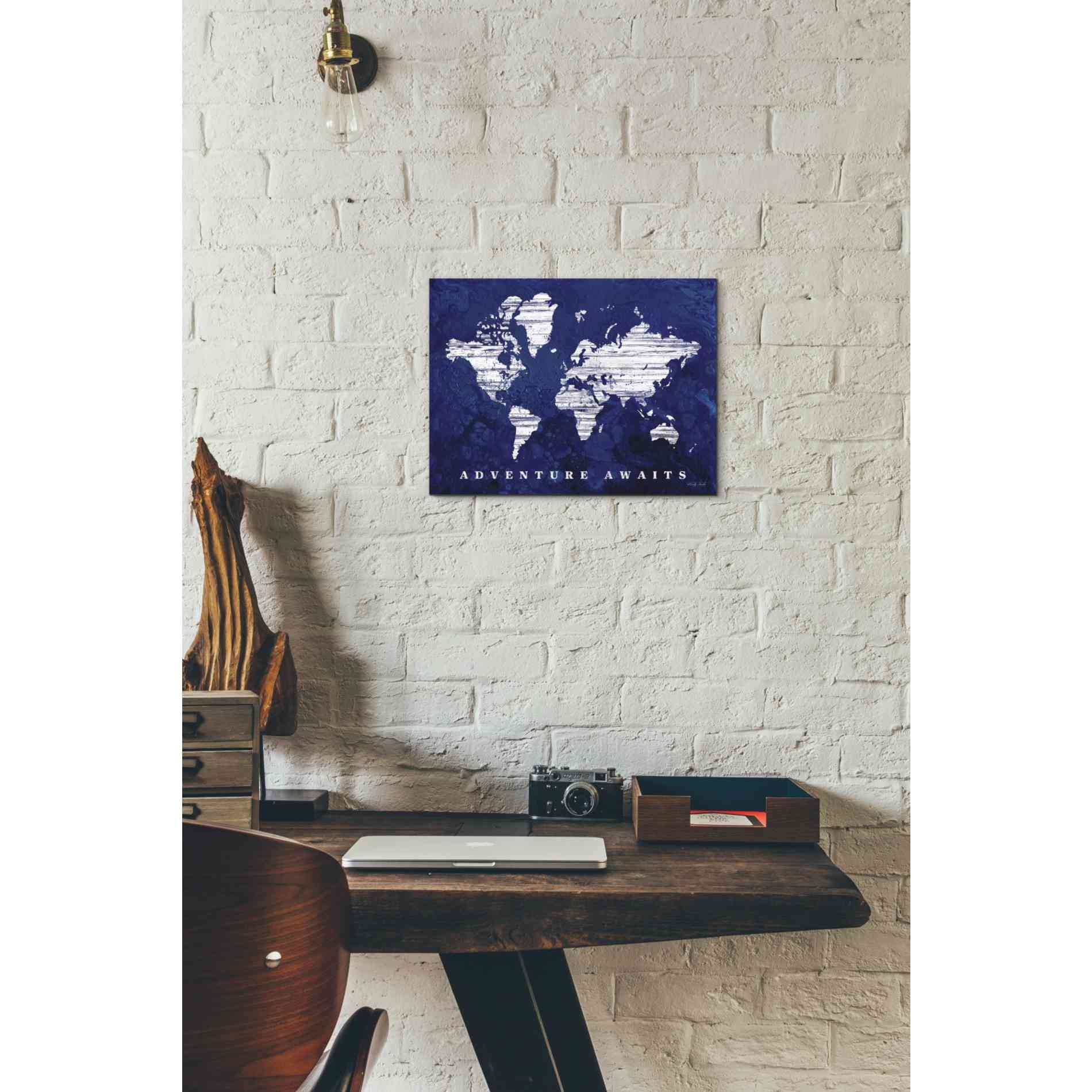 'Adventure Awaits Map' by Cindy Jacobs, Canvas Wall Art,16 x 12