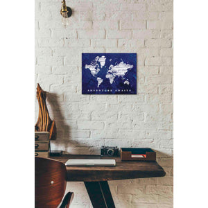 'Adventure Awaits Map' by Cindy Jacobs, Canvas Wall Art,16 x 12