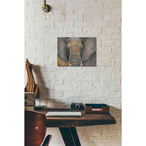 Image of 'Tattooed Elephant' by Britt Hallowell, Canvas Wall Art,16 x 12