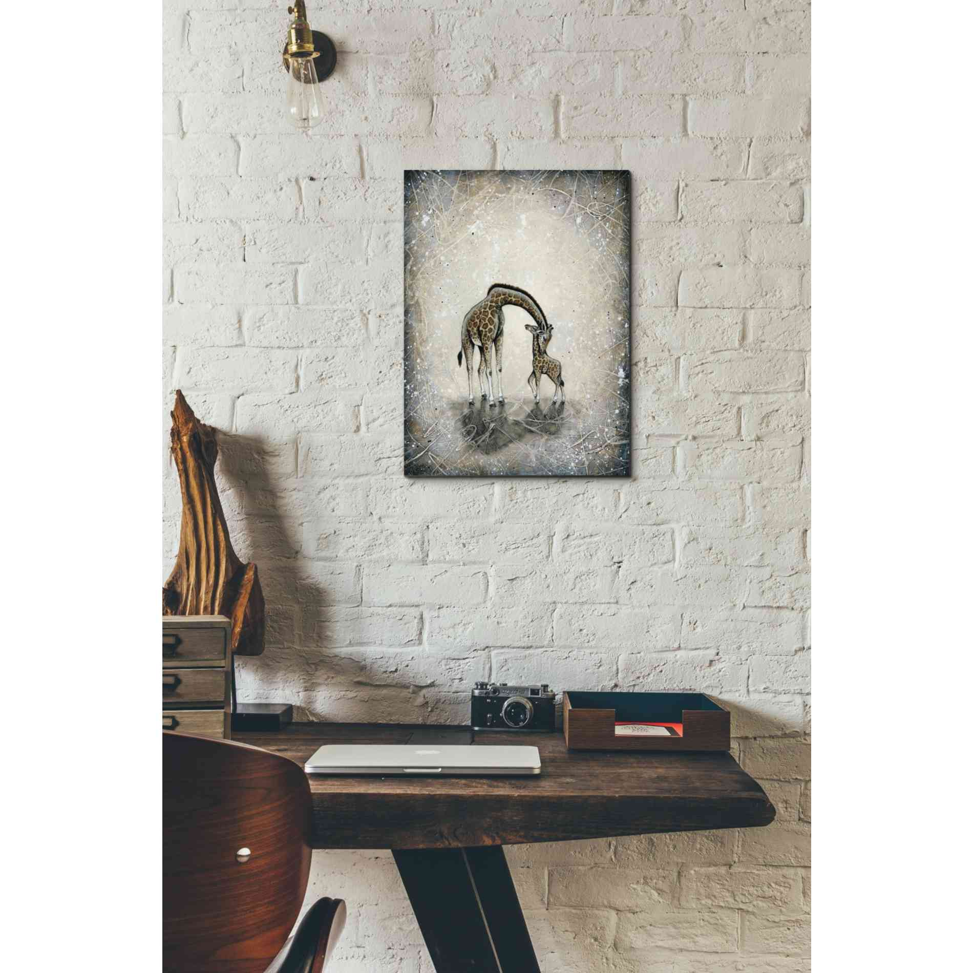 'My Love for You-Giraffes' by Britt Hallowell, Canvas Wall Art,12 x 16