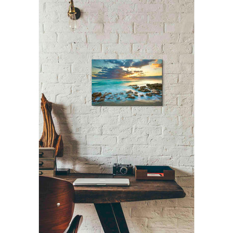 Image of 'Ocean Sunrise' by Patrick Zephyr, Canvas Wall Art,18 x 12