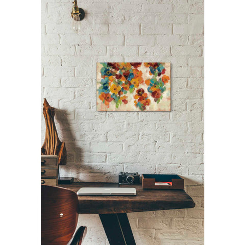 Image of "Spice and Turquoise Florals" by Silvia Vassileva, Canvas Wall Art,18 x 12