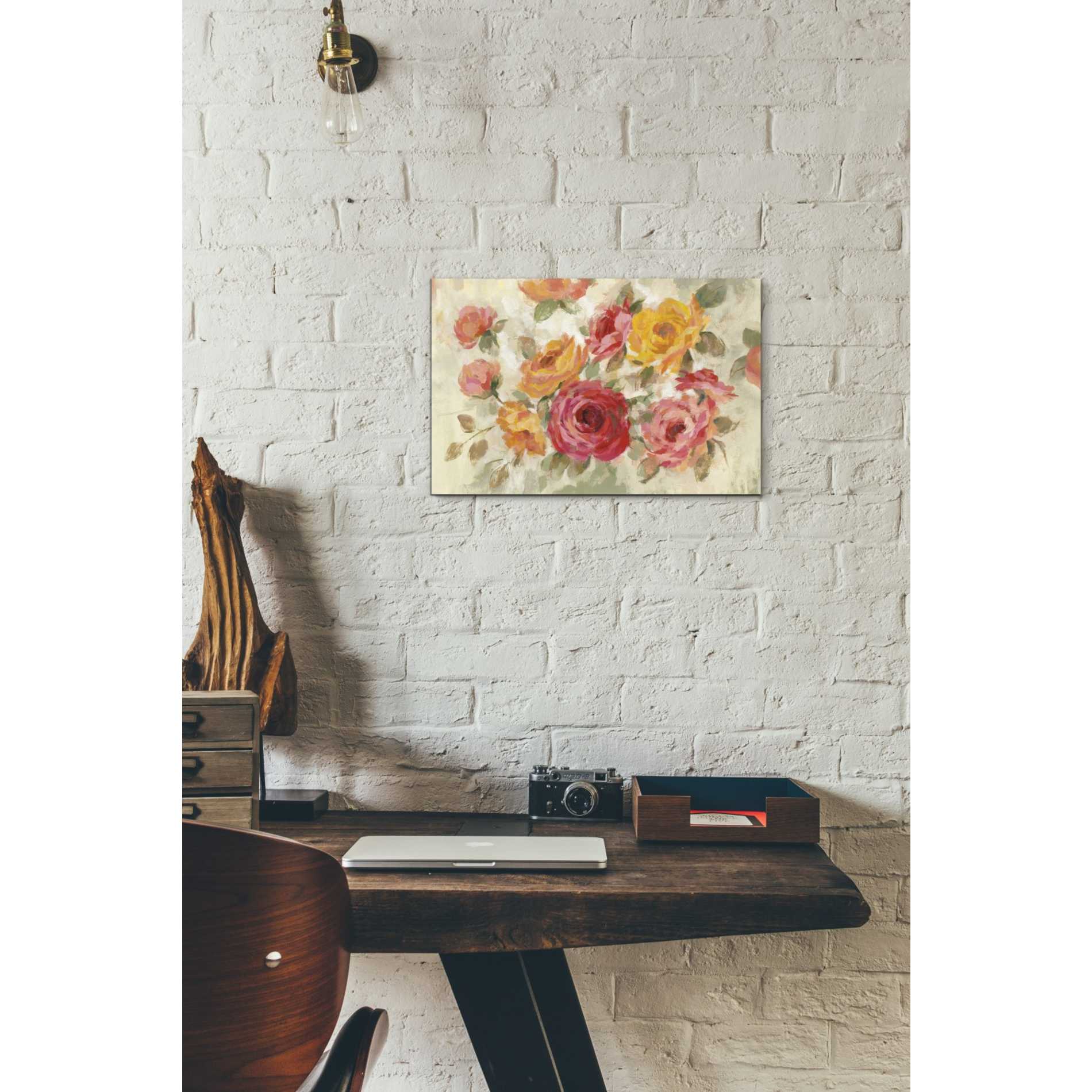 "Brushy Roses" by Silvia Vassileva, Canvas Wall Art,18 x 12