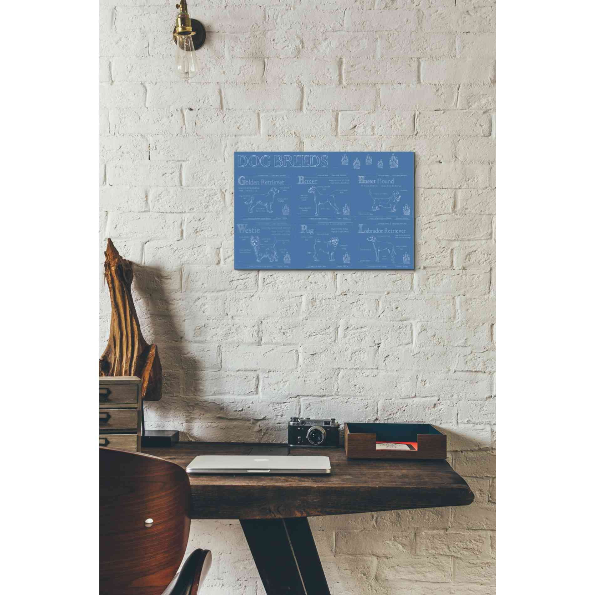 'Dog Breeds Infograph' by Ethan Harper Canvas Wall Art,18 x 12