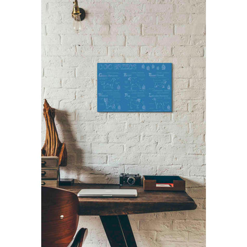Image of 'Dog Breeds Infograph' by Ethan Harper Canvas Wall Art,18 x 12