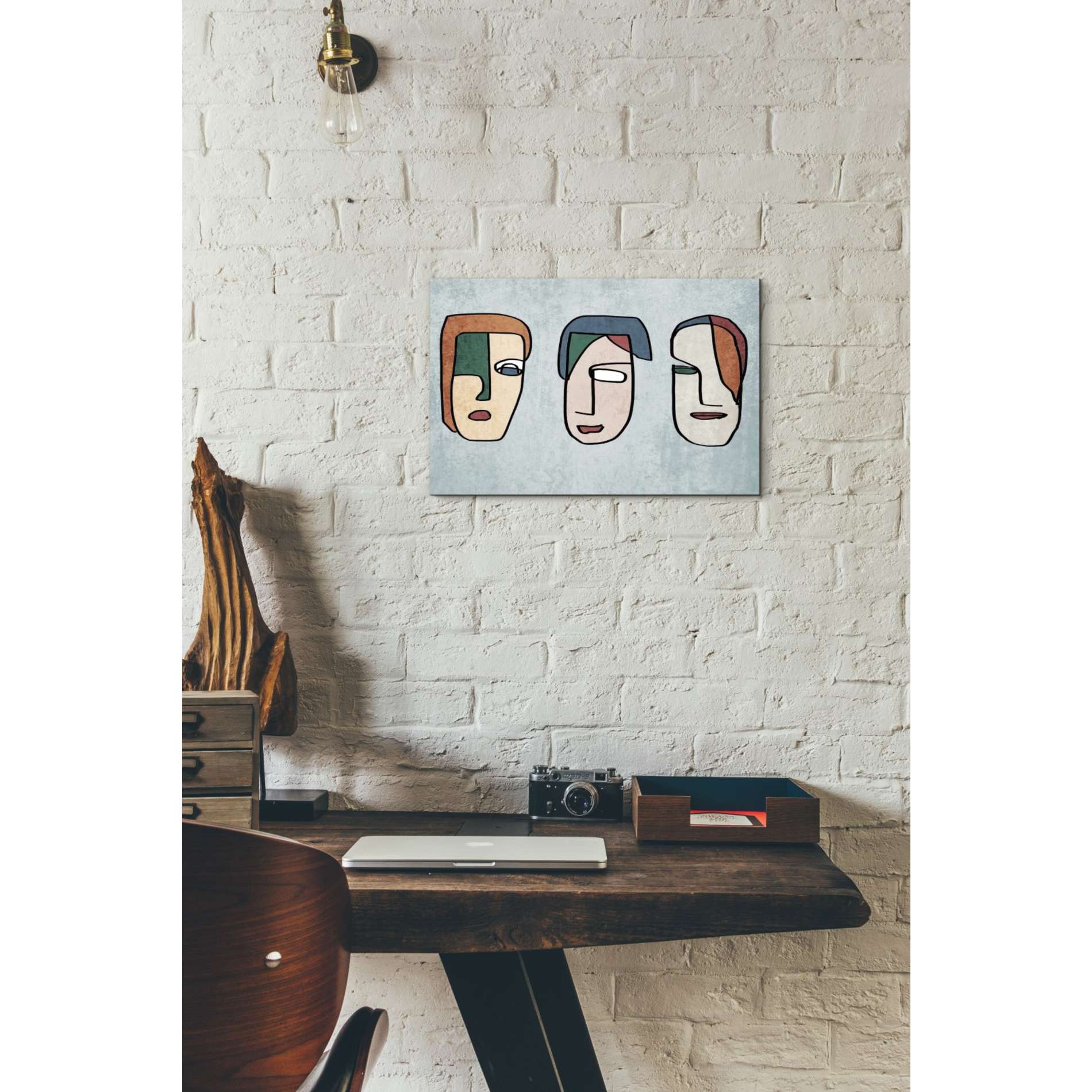 'FACES LINE ART 2' by Irena Orlov, Canvas Wall Art,18 x 12