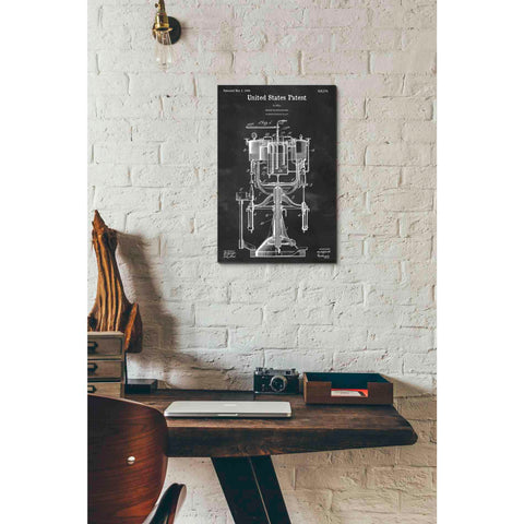 Image of 'Beer Bottling Machine Blueprint Patent Chalkboard' Canvas Wall Art,12 x 18