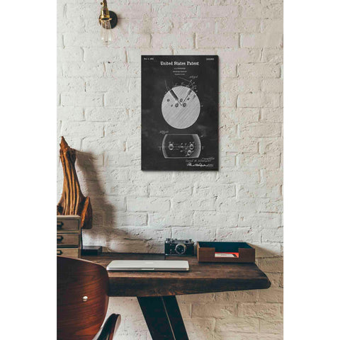 Image of 'Bowling Ball Finger Grip Blueprint Patent Chalkboard' Canvas Wall Art,12 x 18
