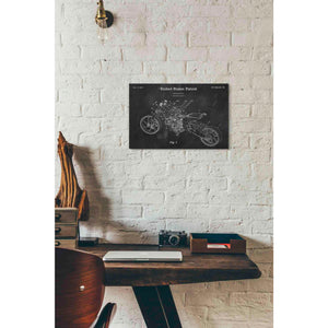 'Motocycle Blueprint Patent Chalkboard' Canvas Wall Art,18 x 12