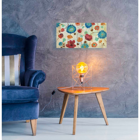 Image of "Coral and Teal Garden III" by Silvia Vassileva, Canvas Wall Art,24 x 12